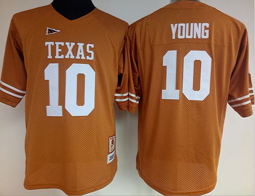 Longhorns #10 Vince Young Orange Women's Stitched NCAA Jersey - Click Image to Close